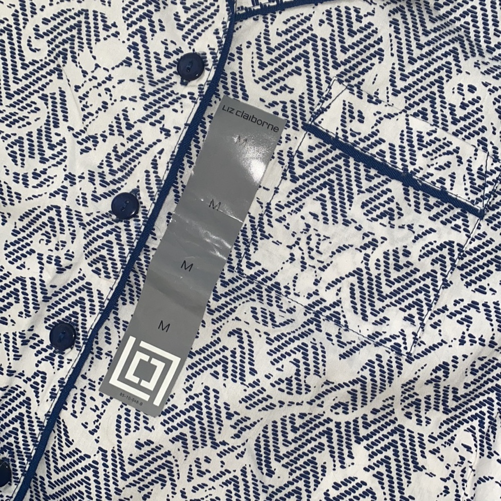 Women's Blue Patterned Pajama Set - image 4